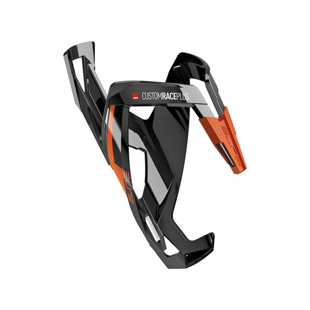 Porte bidon Elite Custom Race+ Noir Glossy, Orange graphic