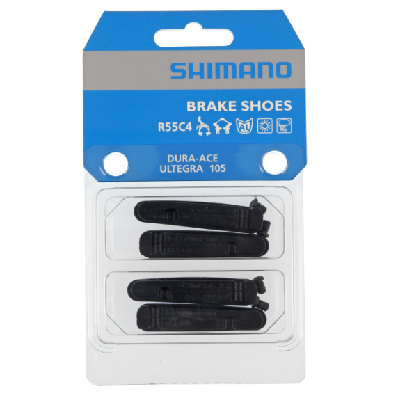 Patins de Freins SHIMANO de type à cartouche et boulons de fixation R55C4 (2 paires)