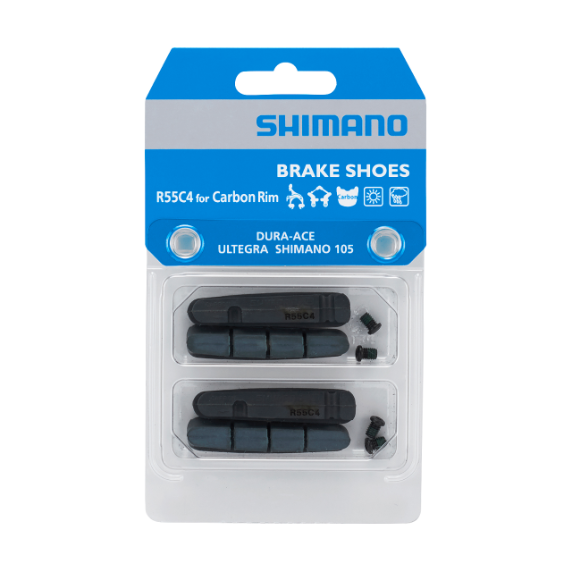 Patins de Freins SHIMANO Pour Roues CARBONE de type à cartouche et boulons de fixation R55C4 (2 paires)