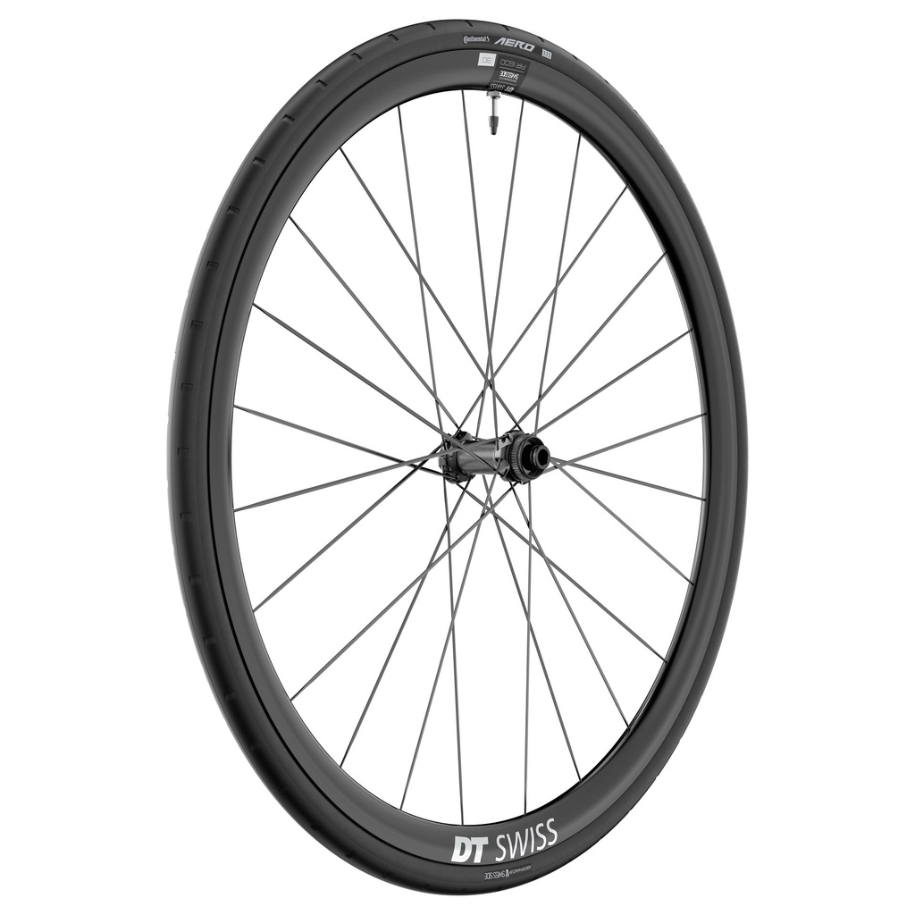 Roue Avant DT SWISS AR1600 SPLINE 30mm CL 12x142 (livrée avec pneu Continental AERO 111 Tubeless)