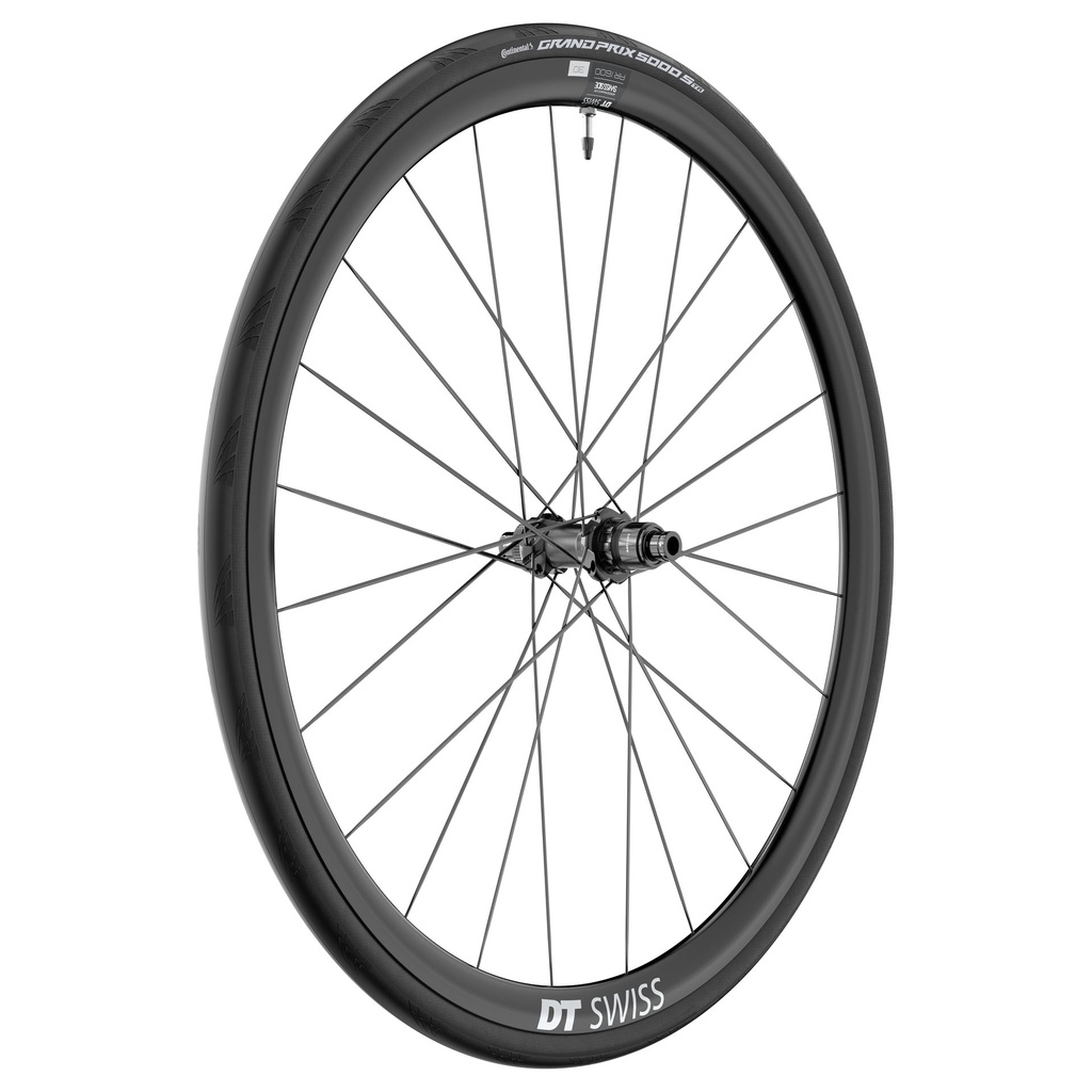 Roue Arrière DT SWISS AR1600 SPLINE 30mm CL 12x142 (livrée avec pneu Continental GP5000 Tubeless)