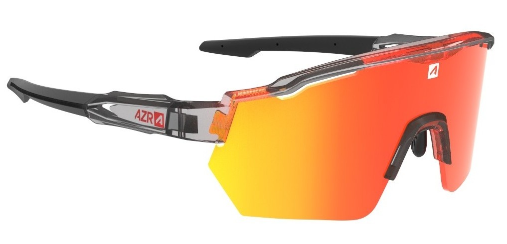 Lunettes AZR Race RX Crystal Grise Noire vernie / Ecran Hydrophobe Rouge Multicouche