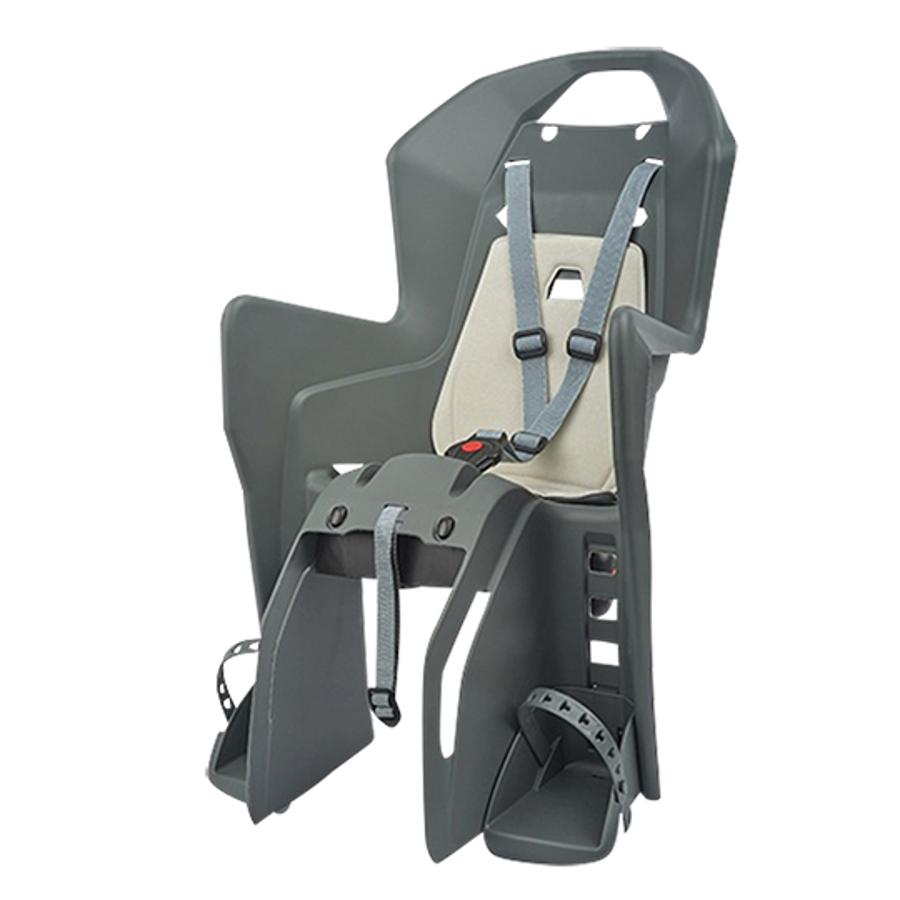 Porte-bébé POLISPORT KOOLAH  sur porte bagage Charcoal coussin crème 22kgs max