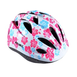 [497948-52] Casque Enfant OPTIMIZ BABY FLOWER Blanc / Rose avec réglage occipital