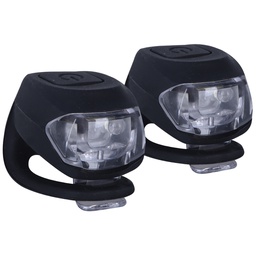 [OXFORDLD616-15503] Eclairage OXFORD Ensemble (Avant/Arrière) Argent 2 LEDS (piles)
