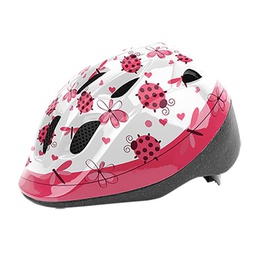 [490015] Casque Enfant BABY HEADGY LADY BIRD BLANC / ROSE avec réglage Occipital (46-53)